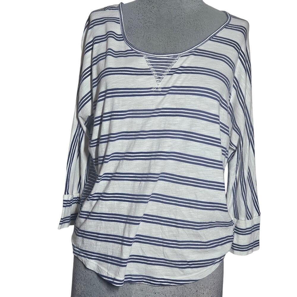 Striped Cotton Blend Top Size Small